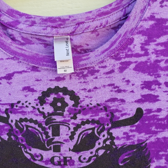Graphic Tee-Next Level Purple Burnout, Size M - Picture 5 of 9